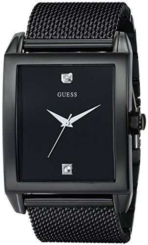 Men  Watches - GUESS Mens U0298G1 Dressy DiamondAccented Watch with BlackMesh Deployment Buckle *** Learn more by visiting the image link. (This is an Amazon affiliate link) Guess Watch, Mens Watches Black, Guess Men, Stainless Steel Polish, Black Model, Diamond Watch, Mens Fashion Trends, Black Mesh, Samsung Gear Watch