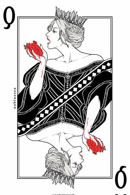 Queen Of Hearts Card, Sports Design Ideas, Posca Art, Playing Cards Design, I Have Nothing, Heart Illustration, Card Tattoo, Card Drawing, Poker Cards