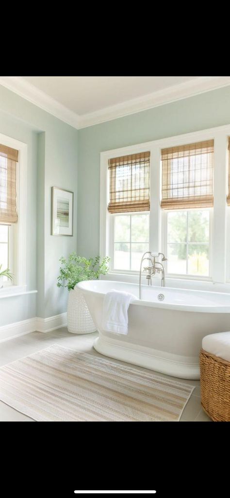 California Coastal Master Bath, Coastal Bathtub, Master Bath Chandelier Over Tub Coastal, Coastal Master Bath, Slipper Tub Master Bath, Bath Tub Ideas, Corner Tub Master Bath Lowe's, Tub Ideas, Ocean Bathroom Bath Mats & Rugs