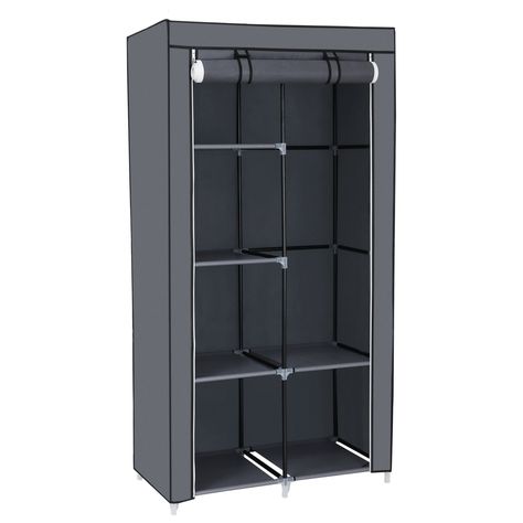 SONGMICS 34 Inch Portable Clothes Closet Wardrobe with Non-Woven Fabric and Hanging Rod, Quick and Easy to Assemble, Grey URYG84GY * Find out more about the great product at the image link. (This is an Amazon affiliate link) Plastic Dresser, Folding Wardrobe, Portable Wardrobe Closet, Hanging Clothes Rail, Closet Clothes Storage, Free Standing Closet, Fabric Hanging, Portable Wardrobe, Portable Closet