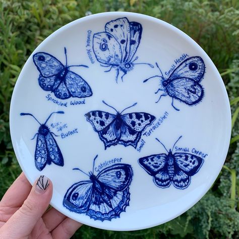 Butterfly plate!! ✨🦋 Thrilled with how this piece came out 🥰 Full ceramics restock on my website - So many new goodies ♥️✨link in bio 🥰✨ #art #artist #ceramics #pottery #painting #illustrator #ceramicstudio #potterytiktok #potterypainting #painter #potteryart #ceramicpainter #floral #bisqueware #glaze #butterflies #creative #smallbusiness #smallbusinessowner #smallartist #floral #plate #potterylove #butterfly #botanical #botanicalart #potteryprocess #potteryfeature #potteryistic #artgallery... Bowl Painting, Butterfly Botanical, Bio Art, Ceramics Pottery, Ceramic Studio, Pottery Painting, Botanical Art, Pottery Art, My Website