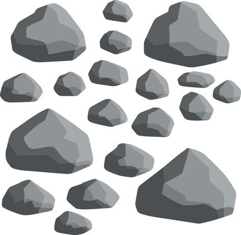 Stone Illustration Rocks, Gray Rock, Forest Mountain, Cat Air, Texture Vector, Flat Illustration, Stone Wall, Vector Art, Vector Free