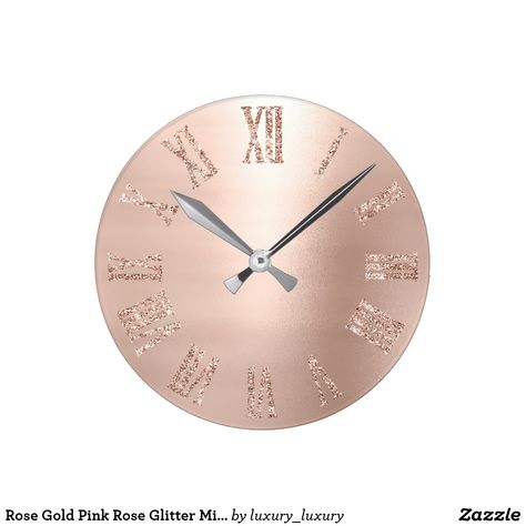 Rose Gold Kitchen, Rose Gold Decor, Glitter Gifts, Round Clock, Gold Gifts, Rose Style, Rose Gold Pink, Diy Clock, Girl Bedroom Decor