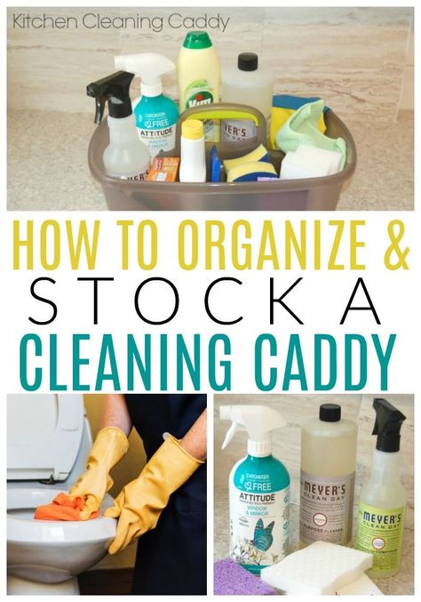 Cleaning Caddy 101: How to organize and stock a cleaning caddy in just 4 simple steps. Tips and tricks on how to clean your house efficiently and what you need to clean effectively! Cut your cleaning time with this simple cleaning caddy advice. #easycleaningtips #cleaningtipsandtricks #diypassion Cleaning Supplies Caddy, Cleaning Supplies List, Cleaning Caddy, Putz Hacks, Cleaning Supply Storage, Dusting Spray, Cleaning Checklists, Cleaning Supplies Organization, Cleaning Schedules