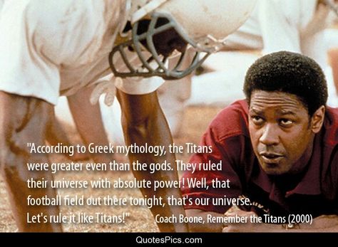 Remember  the Titans - a great football movie Remember The Titans Quotes, Football Movies, Christian Athletes, Remember The Titans, Athlete Quotes, Sport Quotes Motivational, The Titans, Sports Movie, Football Quotes