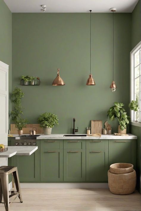 home interior design, interior bedroom design, designer wall paint, paint color match Basil Green Paint, Sw Basil Paint, Sw Basil, Sherwin Williams Basil, Gym At Home Ideas, Nancy Myers Homes, Old Spanish Style Homes, Mini Gym At Home, Mini Gym At Home Ideas