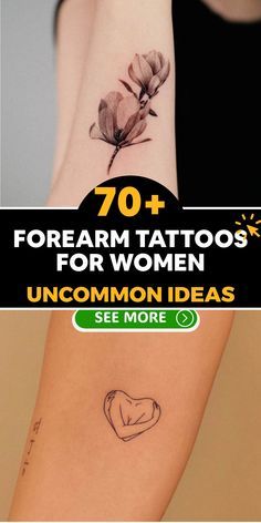 Inner Forearm Flower Tattoo Women, Small Tattoo Forearm, Upper Forearm Tattoo Women, Forarm Tattoos For Women, Woman Forearm Tattoo, Least Painful Tattoo, Feminine Arm Tattoos, Forearm Tattoo Girl, Forearm Tattoos For Women