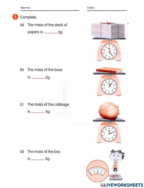 Measuring Mass Mass Worksheet, Measuring Mass, Converting Measurements, Measurement Worksheets, Measuring Length, Math Exercises, Worksheets For Grade 3, 3rd Grade Math Worksheets, Measurement Activities