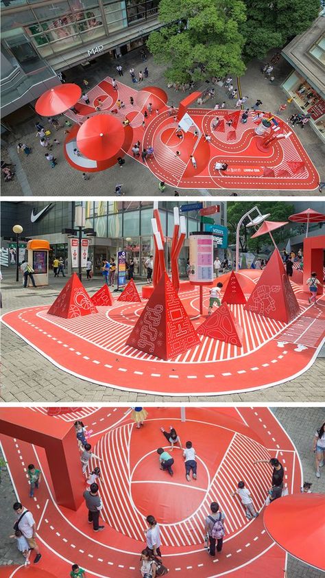 Playgrounds Architecture, Urban Playground, Public Space Design, Red Planet, Playground Design, Exhibition Stand Design, Bethnal Green, Urban Furniture, Backyard Playground