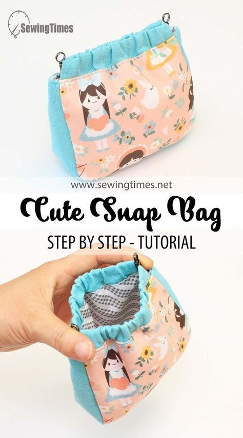 Quilted Purse Patterns, Diy Pouch, Bags To Make, Cute Pouch, Snap Bag, Bags Sewing, Purse Tutorial, Bag Pattern Free, Diy Bags Patterns