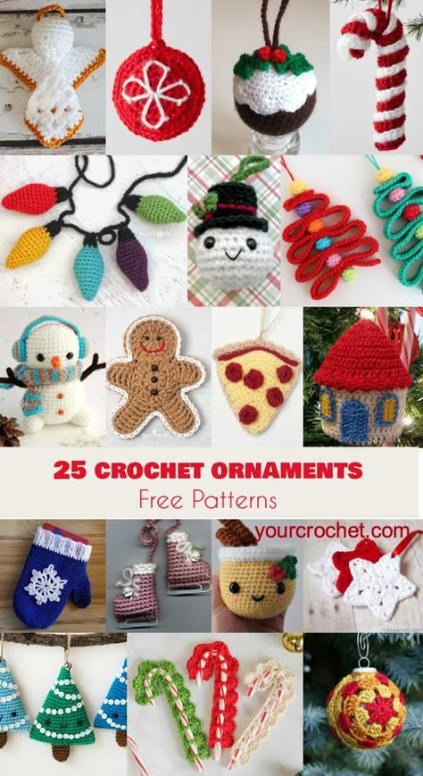 25 Crochet Ornaments [Free Patterns] Follow us for ONLY FREE crocheting patterns for Amigurumi, Toys, Afghans and many more! Crochet Ornaments Free Pattern, Crochet Christmas Ornaments Free Pattern, Corak Krusye, Grateful Prayer, Cutest Crochet, Crochet Christmas Ornaments Free, Crochet Holiday, Crochet Ornament Patterns, Knitted Patterns