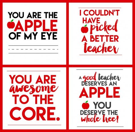 Free Apple for Teacher Printables                                                                                                                                                                                 More Apple Teacher Appreciation Printable, Apple Sayings For Teachers, Teacher Incentives, Apple For Teacher, Volunteer Ideas, Apple Quotes, Apple For The Teacher, Apple Teacher Gifts, Teacher Printables