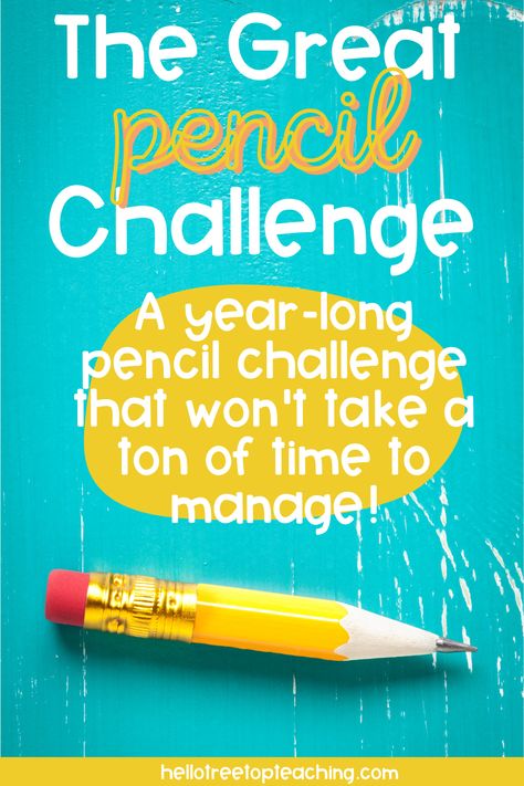 Encourage your students to keep track of their pencils with this simple pencils challenge for the classroom. There is no complicated tracking for the teacher and resets each month. Pencil Challenge, Classroom Economy, 3rd Grade Activities, Maths Activities Middle School, Math Graphic Organizers, Classroom Management Strategies, Guided Math, Middle School Math, Math Classroom