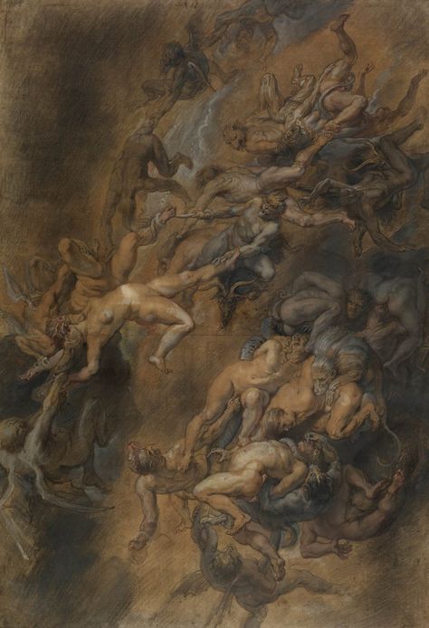 scribe4haxan: “Sketch for Fall of the Damned (1614/25) ~ by Peter Paul Rubens/Studio of Peter Paul Rubens ” Fall Of The Damned, Ancient Greece Art, Greece Art, Paul Rubens, Rennaissance Art, Ancient Paintings, Master Drawing, Human Figure Drawing, Ange Demon