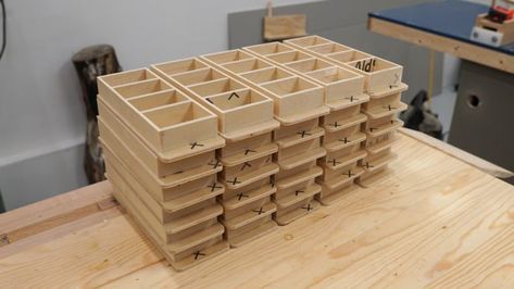 Screw Organization Ideas Diy, Diy Screw Storage Ideas, Screws Organization Ideas, Screw Storage Ideas, Plywood Organizer, Nail Storage Ideas, Screws Storage, Screw Organizer, Diy Pull Out Shelves