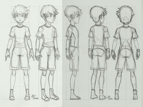 Character 3/4 View, Character Rotation Animation, Stylized Character Turnaround, Character Turnaround Male, Character Model Sheet T Pose, Turn Around Character Design, Back View Drawing Reference, Character Design Turnaround, Character Rotation