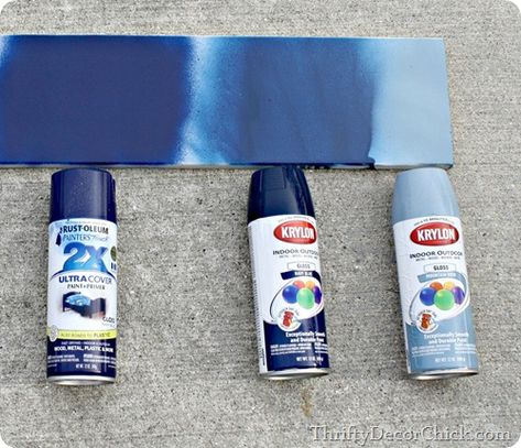 spray paint reviews:  At the risk of sounding like a Rustoleum commercial, it covered SO much better. (I did two coats of each color). Rustoleum Paint Colors, Spray Paint Chairs, Spray Paint Lamps, Navy Blue Paint Colors, Best Blue Paint Colors, Spray Paint Furniture, Rustoleum Spray Paint, Blue Spray Paint, French Country Blue