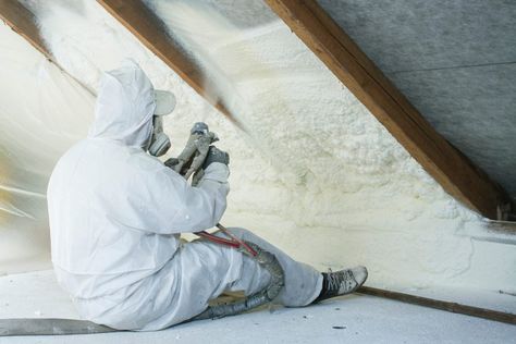 The Difference Between Open-Cell and Closed-Cell Spray Foam | Family Handyman Spray Insulation, Drywall Installation, Roof Insulation, Attic Insulation, Home Insulation, Spray Foam Insulation, Types Of Insulation, Diy Sprays, Glass Insulators