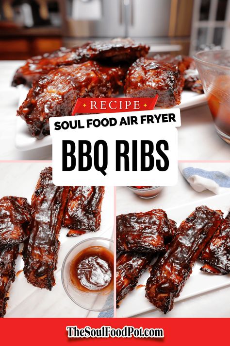 BBQ Air Fryer Ribs Ribs Recipe Air Fryer, Ribs In The Air Fryer, Air Fryer Ribs, Rib Dinner, Beef Ribs Recipe, Wrong Choice, Southern Recipes Soul Food, Healthy Family Dinners, Baked Pork Chops