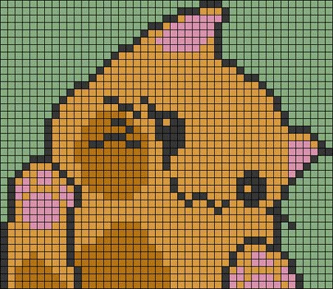 Alpha pattern #37822 variation #152239 | BraceletBook Crochet Cat Pixel Pattern, Garfield Alpha Pattern, Bee Pixel Art, Cat Pixel Pattern, Bee Outline, Cat Blanket, Pixel Art Templates, Pixel Art Grid, Pixel Crochet