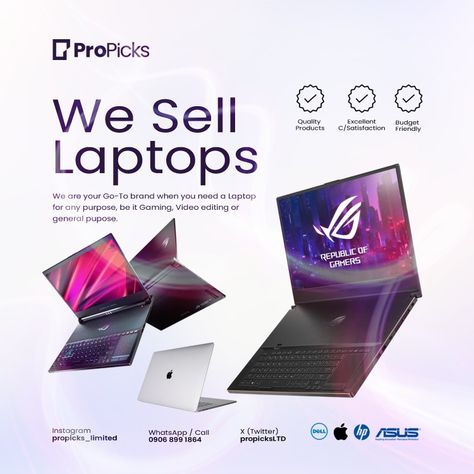 We sell laptops Laptop Flyer Design, Computer Sales Poster, Laptop Social Media Design, Product Selling Poster, Laptop Social Media Post, Laptop Poster Design, Laptop Creative Ads, Laptop Design Ideas, Product Flyer Design