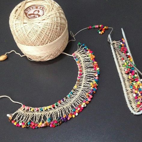 Crochet beaded necklace