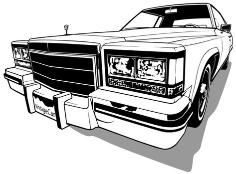 Cars Black And White, Car Black And White, Cars Black, Lowrider Art, Dark Blue Wallpaper, Cool Car Drawings, Car Black, Cool Small Tattoos, White Illustration