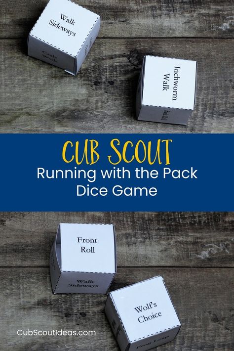 Cub Scout Wolf Adventure Running with the Pack Dice Game Cub Scout Games, Cub Scouts Wolf, Tiger Scouts, Cub Scouts Tiger, Cub Scout Crafts, Wolf Scouts, Scout Games, Cub Scout Activities, Pack Meeting