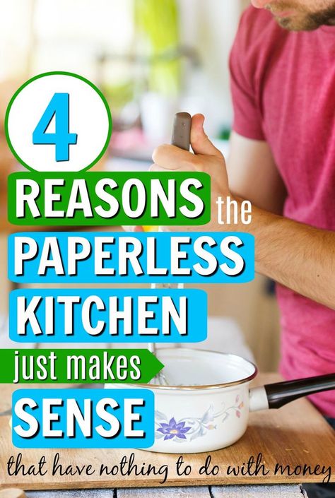 A paperless kitchen may seem CRAZY with little kids, but the switch to paperless actually came with a LOT of unexpected benefits. It CAN work - even with small kiddos. This post will give you the push you need to try a paperless kitchen today! #paperlesskitchen Paperless Kitchen, Live Simple, Clutter Solutions, Homeschooling Tips, Diy Cleaning Products Recipes, Cozy Minimalist, Homeschool Board, Mom Needs, Thrifty Living