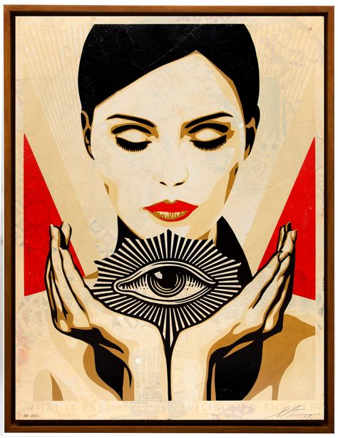 Shepard Fairey Art, Shepard Fairey Obey, Protest Art, Cheap Paintings, Fabric Poster, Shepard Fairey, Arte Animal, Street Artists, Mixed Media Painting