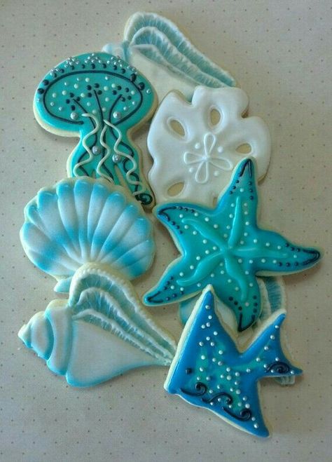 Shell Cookies, Nautical Cookies, Seashell Cookies, Sea Cookies, Flavored Cookies, Fish Cookies, Beach Cookies, Brush Embroidery, Summer Cookies