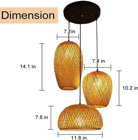 3 Pendant Lights, Bamboo Lamps, Japanese Lighting, Chair Measurements, Retro Ceiling Lights, Bamboo Ceiling, Bar Dining Room, Bamboo Lantern, Bamboo Light