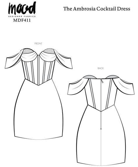 The Ambrosia Cocktail Dress Free Sewing Pattern Mood Patterns, Swimwear Sewing Patterns, Sewing Patterns Free Beginner, Diy Clothes Patterns, Dress Sewing Patterns Free, Dark Mysterious, Lingerie Patterns, Free Pdf Sewing Patterns, Dress Patterns Free