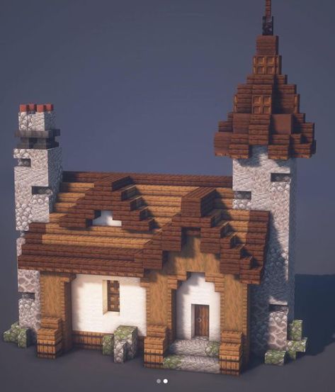 Minecraft Village Builds Ideas, Cliff Face Minecraft, Minecraft Mini Cottage House, Minecraft Cleric House Ideas, Minecraft Town Plan, Small Midevil Minecraft Houses, Stone Minecraft Builds, Small Midevil Minecraft Builds, Village House Ideas Minecraft