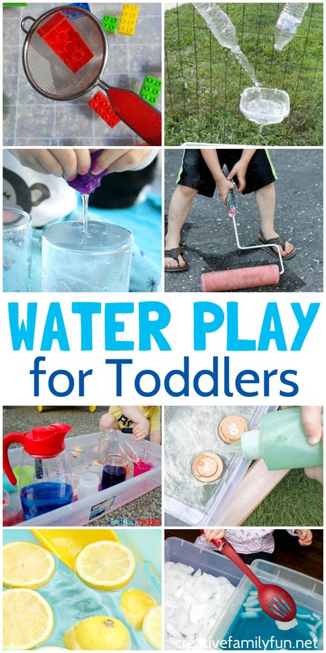 Splash and have fun with one of these water play ideas for toddlers. You can play indoors and outdoors with these fun sensory play ideas. Outdoor Activities For Nursery, Water Play For Toddlers, Water Play Ideas, Play Ideas For Toddlers, Water Play Activities, Sensory Play Ideas, Activities Outdoor, Toddler Outdoor, Toddler Sensory