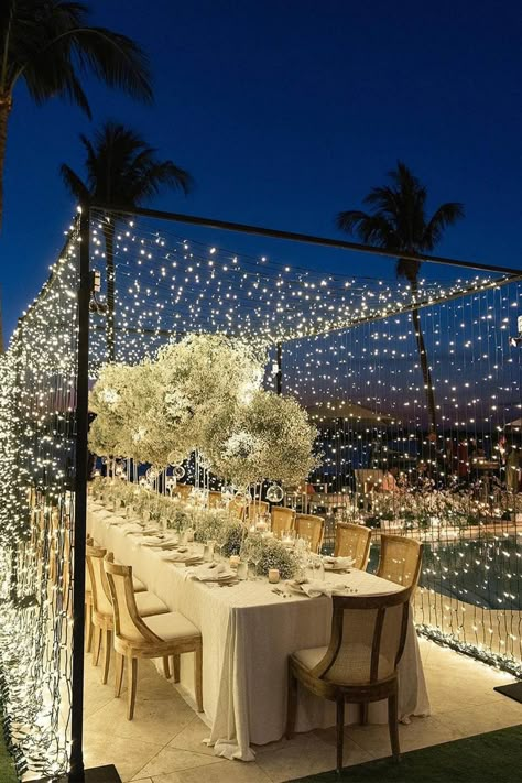 Outdoor Night Wedding, Backyard Wedding Decorations, Small Backyard Wedding, Wedding Backyard Reception, Backyard Reception, Dream Wedding Decorations, Outdoor Wedding Decorations, Table Set Up, Future Wedding Plans