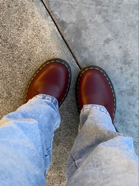 #shoes #docs #docmartensoutfits #sanfran #fall #fallfashion Cherry Docs Outfit, Maroon Doc Martens, Docs Outfit, Doc Martens Outfits, Doc Martens Outfit, Autumn Outfits, Stylish Mens Outfits, San Fran, Doc Martens