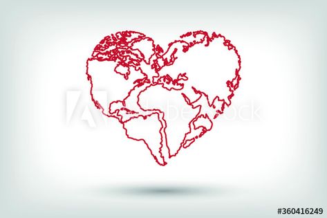 Heart World, World and Love, Happy World Map #AD , #World, #Heart, #Love, #Map, #Happy Love Map, World Map Art, Heart Love, Map Art, World Map, Heart Shapes, Stock Vector, Map, Quick Saves