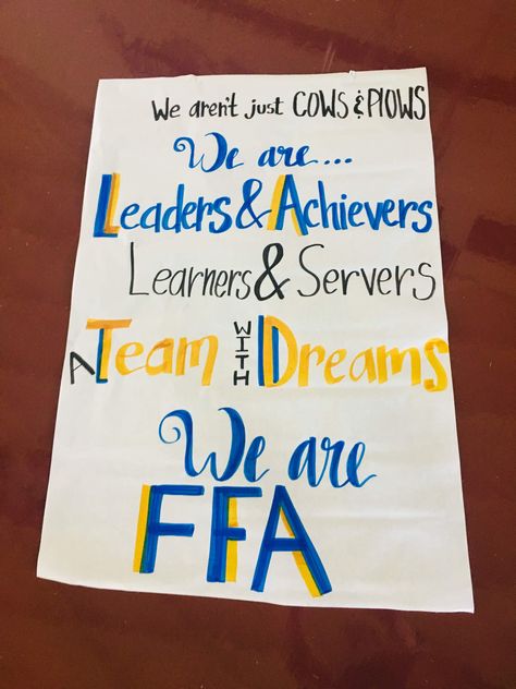 Ffa Sign Ideas, Ffa Posters Ideas, Ffa Week Activities, Ffa Week Dress Up Days, Ffa Drawings, Ffa Classroom Ideas, Ffa Signs, Ffa Activities High Schools, Ffa Week Ideas Activities