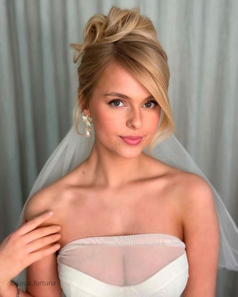 Wedding Hairstyles With Bangs 40 Best Looks Guide For 2024 Bridal Mother Hairstyle, Bridal Up Do With Veil High Bun, Bride Hairstyles Updo Elegant Wedding, Modern Hair Updo, Elegant Bridal Updo With Veil, Bridal High Updo, Bridal Hair Updo With Veil, Wedding Hairstyles With Bangs, Bride Hairstyles Updo