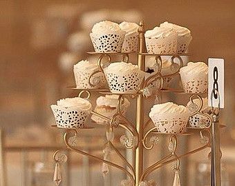 Wedding Cupcake Table, Vintage Wedding Cupcakes, Cupcake Centerpieces, Gold Cupcake Stand, Cupcake Table, Vintage Wedding Centerpieces, Wedding Cake Display, Vintage Wedding Table, Candelabra Centerpiece