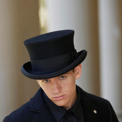 Formal Hat, Black Top Hat, Mens Top, Hat Custom, Black Curly Hair, Top Hats, Hat For Men, Hat For Man, Off White Color