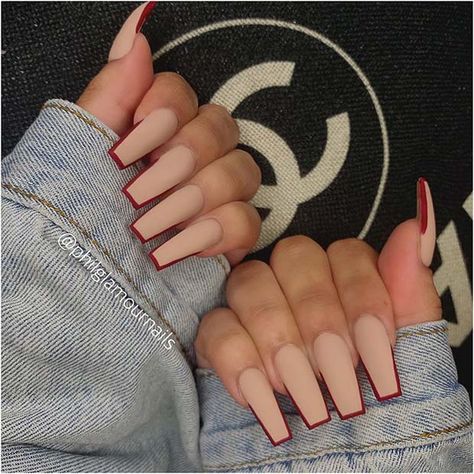 Colored Tips Nails Coffin, Everyday Acrylic Nails Simple, Acrylic Nail Designs Coffin Red, Fire Nail Designs Acrylic, Mid Nails Ideas, Nails Ideas Coffin, Acrylic Nails Nude, Brown Acrylic Nails, Modeling Poses