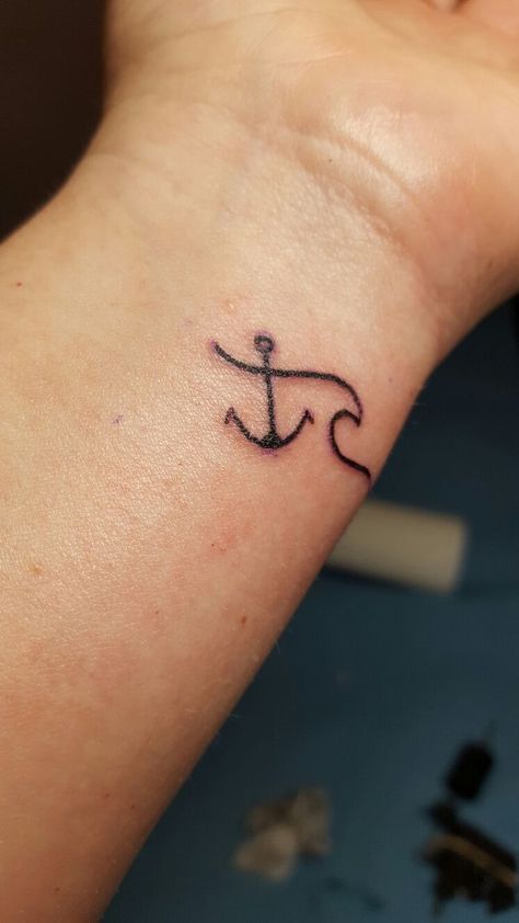 Anchor And Waves Tattoo, Wave Anchor Tattoo, Anchor And Wave Tattoos For Women, Anchor With Waves Tattoo, Anchor Wave Tattoo, Anchor And Wave Tattoo, Wave Tattoo Hand, Boating Tattoo, Boat Tattoo For Women