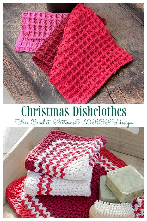 12 Christmas Dishcloth Free Crochet Patterns - DIY Magazine Christmas Dishcloth, Beautiful Crochet Blanket, Crocheted Dishcloths, Crochet Blanket Kit, Crochet Dish Cloth Free Pattern, Crochet Dish Towels, Dishcloth Patterns Free, Dishcloth Crochet Pattern, Washcloth Pattern