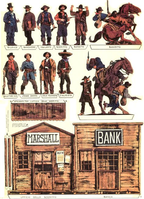 Western Comics Art, Wild West Diorama, Old West Illustration, Cowboy Original Character, Cowboy Diorama, Spaghetti Western Aesthetic, Old Cowboy Aesthetic, Wild West Concept Art, Cowboy Standoff