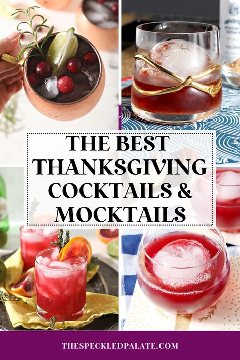 If you want to mix up drinks to serve on Thanksgiving, you are in the right place! Featuring seasonal ingredients like apple, pumpkin, cranberry and more, we've got 20+ cocktail and nonalcoholic drink recipe ideas for you, as well as tips and tricks for mixing drinks at a holiday gathering. #EasyEntertaining #SpeckledPalate Thanksgiving Mocktails, Mocktail Ideas, Nonalcoholic Drink, Thanksgiving Entree, Best Thanksgiving Appetizers, Recipe Menu, Nonalcoholic Drinks, Easy Mocktails, Mixing Drinks