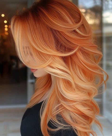 💎✨ Phenomenal Peach Balayage Copper Hair Color Ideas Inspiration 👱 Copper Hair Blonde Highlights, Balayage Copper Hair, Peach Balayage, Copper Gold Hair, Balayage Copper, Copper Hair Color Ideas, Hair Doo, Red Blonde Hair, Hair Color Unique