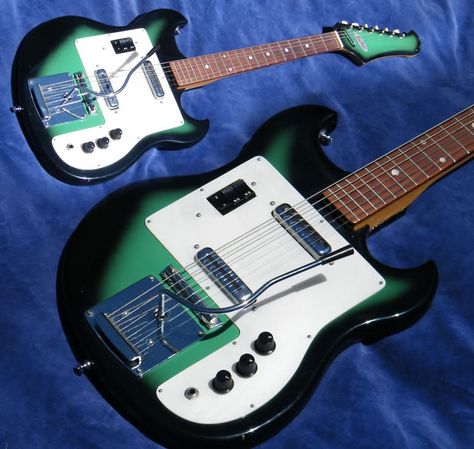 Guitar Blog: Vintage Japanese 1960s TeleStar Green Goblin Japanese Guitar, Green Guitar, Guitar Pins, Cool Electric Guitars, Green Goblin, Vintage Guitar, Beautiful Guitars, Hot Rods Cars, Retro Designs