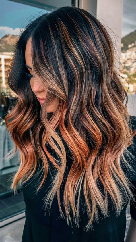 #WinterHair #HairColorIdeas #DarkHair #SultryHair #2023HairTrends #2024HairIdeas #WinterVibes #MoodyColors #HairInspiration #JewelTones #DeepShades #HairGoals #ColorYourHair #SalonStyles #TrendyColors #WinterMakeover #BoldHair #HairFashion #SeasonalStyle#BlackCherryHair #HairColorIdeas #2024Trends #AwesomeHair #HairstyleInspiration #CherryHair #HairGoals #BoldHairColor #HairColor2024 #HairTransformation #VibrantHair #ColorfulHair #HairInspo #SalonReady #HairFashion #CherryDive #FunHairColor #Hai Cowboy Copper With Dark Roots, Brown To Copper Balayage, Cowboy Copper Balayage, Dark Hair With Copper Highlights, Balayage Ombre Brunette, Hair Colour Ideas For Brunettes Red, Copper Hair With Blonde Money Piece, Subtle Money Piece, Copper Balayage Hair